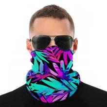 Bandana Neck Gaiter Headband Cycling Fishing Mask Scarf Tropical Palms Leaves Neon Colors Multifunctional Outdoor Headwear 2024 - buy cheap