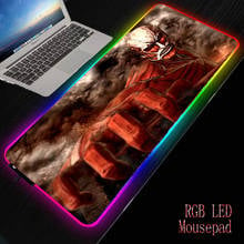 Attack on Titan Anime LED Light Mousepad RGB Keyboard Cover Desk-mat Colorful Mouse Pad Waterproof Multi-size Computer Gamer CS 2024 - buy cheap