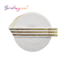 BRISTLEGRASS 2 5 10 Yard 5/8" 15mm Gold Line Stripe Foil Print Foldover Elastic FOE Spandex Band Tape Hair Tie Dress Sewing Trim 2024 - buy cheap