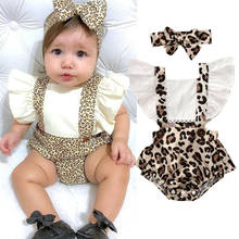 2020 Newborn Baby Girl Clothes Leopard Print Baby Romper Jumpsuit Belts Body Suit Headband Summer Casual Cute Outfits 0-24M 2024 - buy cheap