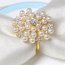 Free Shipping 10pcs/lot  Festive table accessories Wedding pearl napkin buckle Napkin ring Tissue ring 2024 - buy cheap