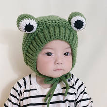 Gorro de punto de rana con dibujos animados para niño y niña, gorro cálido de invierno, 6-36 meses 2024 - compra barato