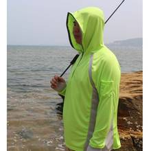 Мужская рыболовная рубашка, одежда с защитой от ультрафиолета, пуловер с капюшоном, Быстросохнущий дышащий свитер для рыбалки, походная одежда, альпинистская футболка 2024 - купить недорого