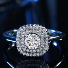 Женское кольцо из стерлингового серебра 925 пробы, большие круглые кольца с фианитами для помолвки и свадьбы, jz21 2024 - купить недорого