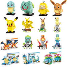 Bloques de construcción de Pokémon, grandes bloques de construcción Charmander Bulbasaur Pikachu, bloques de construcción de partículas grandes, juguetes de construcción 2024 - compra barato