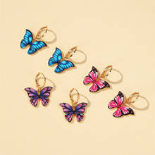 Kpop Fashion Alloy Emulation Butterfly Pendant Earrings for Women Cute Colorful Animal Butterfly Dangle Earrings Jewelry Gifts 2024 - buy cheap