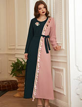 Мусульманское платье Caftan Рамадан ИД абайя Дубай Саудовская Аравия Турция ислам одежда Abayas платья для женщин Кафтан длинное женское платье 2024 - купить недорого