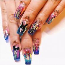 Newest Fashion Morden lady pattern back glue nail sticker template nail decals decorations wraps HL98 2024 - buy cheap