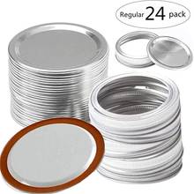 24 70/86mm Mason Jar Lids with Discs Kitchen Anti Rust Storage Cannings Covers Stainless Steel Split-Type Polished Mug Cup Cap 2024 - buy cheap