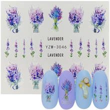 1pcs Lavender Bouquet Design Water Transfer Nail Art Sticker For Nails Slider Decal Decor Charm Manicure Tools 2024 - buy cheap
