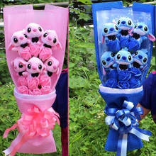 Encantadores juguetes de dibujos animados, ramo de Stitch con flores artificiales para decoración del Día de San Valentín para fiesta de boda 2024 - compra barato