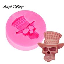 Forma de silicone de caveira dy0031, faça você mesmo, ferramentas de bolo, decoração, cupcake, pasta, fondant, argila, doces 2024 - compre barato