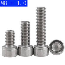 M8 - 1.0 ( 8mm ) Fine Thread 304 Stainless Steel Socket Head Caps Screws Metric DIN 912 2024 - buy cheap