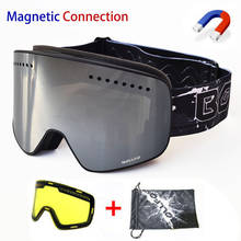 Ski Goggles with Magnetic Double Layer Polarized Lens Skiing Anti-fog UV400 Snowboard Goggles Men Women Ski Glasses Eyewear case 2024 - buy cheap