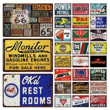 Power Petrol Retro Stickers Motor Oil Garage Metal Tin Signs Plaque Metal Vintage Metal Wall Art for House Living Room 2024 - buy cheap