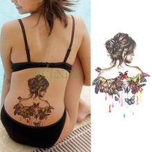 Waterproof Temporary Tattoo Sticker Butterfly Fake Tatto Flash Tatoo Back Leg Arm Belly Big Size Body Art for Women Girl Men 2024 - buy cheap