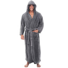 Men's Winter Warm Robes Thick Lengthened Plush Shawl Bathrobe Kimono Home Clothes Long Sleeved Robe Coat Peignoir Homme 2024 - buy cheap