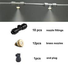 DIY Misting Kit 12pcs Brass Nozzles Kits 10pcs Nozzle Black Holder 1pcs End Plug for Misting Cooling System 2024 - buy cheap