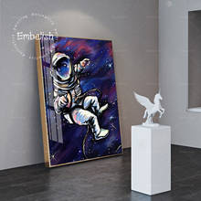 1 Pieces Cartoon Cool Spaceman Wall Posters Modern Home Decor Caudros Pictures For Living Room HD Print Canvas Oil Paintings 2024 - buy cheap