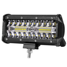 Barra de luz LED de trabajo para todoterreno, lámpara de conducción para barco, Tractor, camión, 4x7, SUV, luz antiniebla, faro de 12V y 24V, 200W, 7 pulgadas 2024 - compra barato