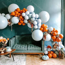 Kit de balões diy para chá de bebê, guirlanda de arco de laranja, cor azul, de látex, balão, decoração de casamento, aniversário, suprimento de ano novo, 104 peças 2024 - compre barato