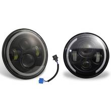 2 Set 7 Inch LED Headlights DRL Turn Signal Light for Jeep Wrangler JK TJ CJ LJ, Crescent & Full Circle 2024 - buy cheap