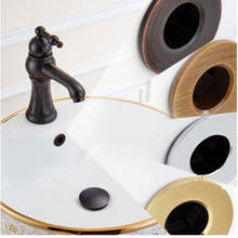 Tapa de desbordamiento de lavabo de latón, cubierta de agujero redondo para lavabo de baño, accesorios decorativos redondos 2024 - compra barato