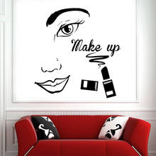 Calcomanía de vinilo para pared de salón de belleza para mujer, maquillaje, cosméticos faciales para chica, pegatinas de pared de habitación, decoración de habitación, Mural de arte Z366 2024 - compra barato