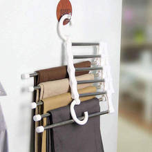 1pc Trouser Hangers Multi Functional 5 In 1 Folding Pants Clothes Rack Adjustable Pants Tie Storage Shelf Closet Organizer 2024 - buy cheap