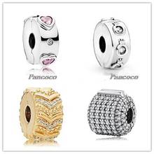 925 Sterling Silver Charm Explosion Of Love With Crystal Lock Stopper Beads Fit Pandora Bracelet & Necklace Jewelry 2024 - buy cheap