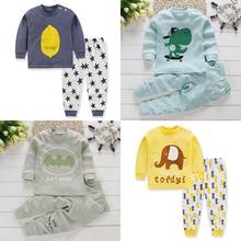Детский комплект одежды для малышей, осенняя одежда с длинными рукавами для новорожденных мальчиков и девочек хлопковые пижамы для малышей из 2 предметов комплекты детской одежды унисекс 2024 - купить недорого