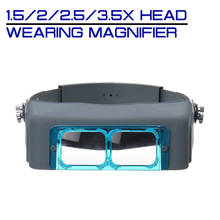 Увеличительное стекло для ношения на голове, оптическое стекло 1,5x, 2x, 2,5x, 3,5x, очки с повязкой на голову, лупа, очки с увеличительным стеклом для ручного шлема 2024 - купить недорого