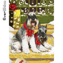 Evershine 5d pintura de diamante cachorro cheio quadrado bordado de diamantes natal animal ponto de cruz decoração de natal presente 2024 - compre barato