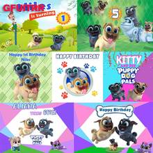 GFUITRR Puppy Dog Pals Photography Backdrop Kids Birthday Baby Shower Photo Background Colorful Custom Vinyl Photo Booth Props 2024 - buy cheap