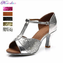 Ballroom Tango Latin Dance Shoes For Women Latin Salsa Dance Boots Paty Samba Kizomba Dance Shoes Silver Gold Black 2024 - buy cheap
