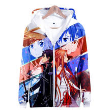 Sudadera con capucha de Anime Sword Art Online para hombre y mujer, ropa de calle Harajuku con cremallera en 3D, ropa de moda de gran tamaño, gran oferta 2024 - compra barato