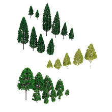 3-16cm Model Tree Forest Plants Making Accessories HO O Scale Train Railway Railroad Scenery Diorama or Layout, Pack of 27 2024 - buy cheap