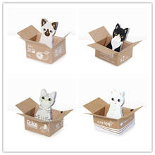 Bloc de notas de dibujos animados en 3D, caja de gato Kawaii, pegatinas de papelería, notas adhesivas, suministros escolares de oficina, 1 ud. 2024 - compra barato