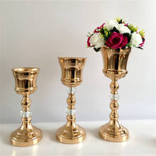 Vaso de flores de metal acrílico, vaso de flores, mesa de casamento, evento, peça central de estrada, para natal, festa, decoração de casa com 10 peças 2024 - compre barato