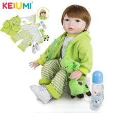 KEIUMI 22 Inch New Arrival Vinyl Reborn Baby Doll Soft Vinyl Lifelike Boy Reborn Boneca Plush Doll For Kids Birthday Gifts 2024 - buy cheap