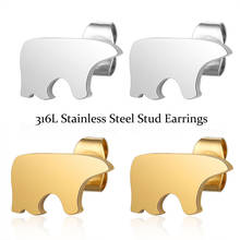 316L Stainless Steel Animal Stud Earrings for Women Jewelry Never Fade Top Quality Fashion Yellow Earring Party Ear Jewelry 2024 - buy cheap