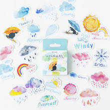 46pcs A Man's Fine Weather Stickers Set 44mm Mini Sunny Snow Rainy Rainbow Sticker Label Tag Decoration Gift Seal Diary A6418 2024 - buy cheap