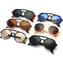 Óculos de sol unissex vintage, armação redonda em plástico, design retrô 2024 - compre barato