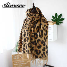 Ainvoev 2019 Leopard Femme Women Winter Blanket Scarf Warm Soft Cashmere Thicken Long Ladies Tassel Scarves Poncho Brown Poncho 2024 - buy cheap