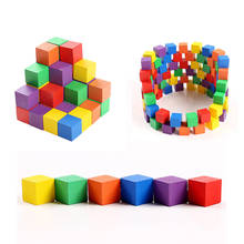 Brinquedos montessori de madeira coloridos, blocos de construção em arco-íris cor natural, brinquedo infantil, 30/100 peças 2024 - compre barato