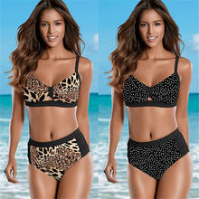 Bikini con Push-Up para mujer, traje de baño con estampado de leopardo, ropa de playa brasileña, bañador de 2 piezas para mujer 2021 2024 - compra barato