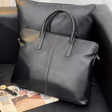 Xiao.p Fashion PU Leather Laptop Bag Business Handbags Men Casual Simple Crossbody Bag Men's Travel Brown Briefcase 2024 - buy cheap