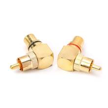 2X Brass RCA Right Angle Male To Female Gold Plated Connector 90 Degree Adapters  2024 - buy cheap