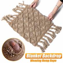 New Weaving Hemp Rope Blanket Posing Backdrop For Newborn Photography Props Baby Photo Shoot Accessories Flokati Photoshoot 2024 - купить недорого