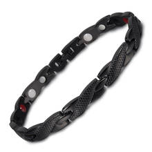 Vinterly Energy Magnetic Bracelet Male Hand Chain Stainless Steel Magnetic Bracelet Black Germanium Energy Bracelets for Women 2024 - buy cheap